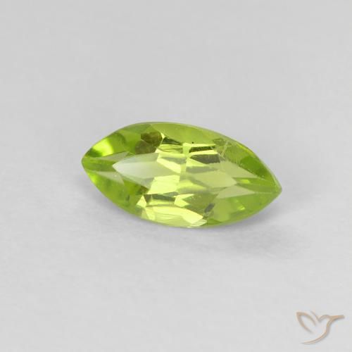 0.69 ct Green Peridot Stone, Natural Peridot in Marquise Facet Shape for Sale