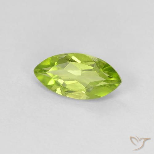 0.62 ct Green Peridot Stone, Natural Peridot in Marquise Facet Shape for Sale
