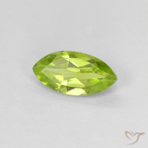 0.63 ct Green Peridot Stone, Natural Peridot in Marquise Facet Shape for Sale