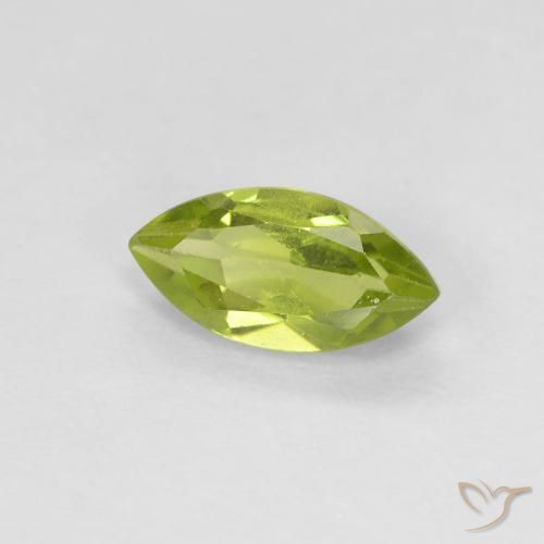 0.73 ct Green Peridot Stone, Natural Peridot in Marquise Facet Shape for Sale