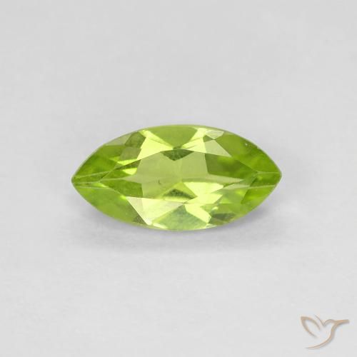 0.64ct Natural Lively Green Peridot, Marquise, VS