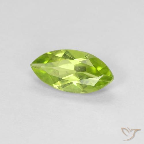0.64 ct Green Peridot Stone, Natural Peridot in Marquise Facet Shape for Sale