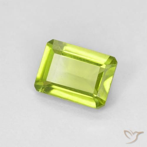 1.07 ct Green Peridot Stone, Natural Peridot in Octagon Step Cut Shape for Sale