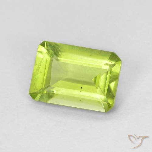 0.90 ct Green Peridot Stone, Natural Peridot in Octagon Step Cut Shape for Sale