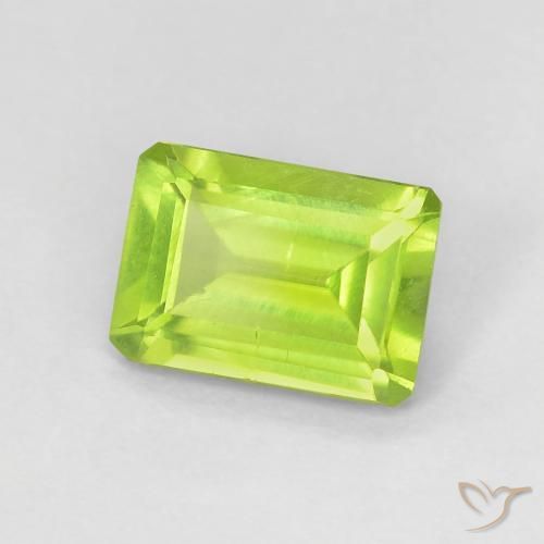 1.03 ct Green Peridot Stone, Natural Peridot in Octagon Step Cut Shape for Sale