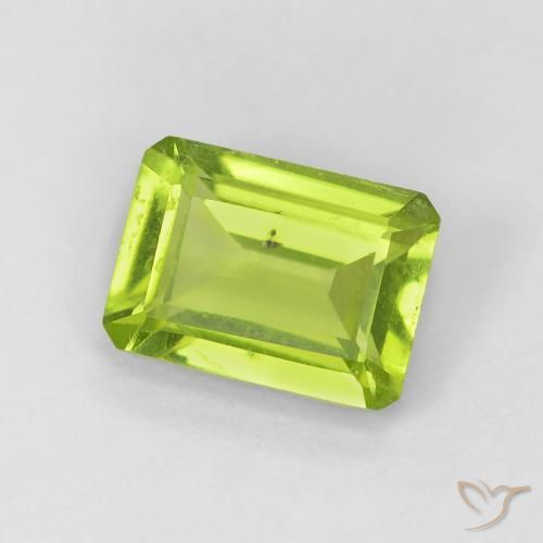1.09 ct Green Peridot Stone, Natural Peridot in Octagon Step Cut Shape for Sale