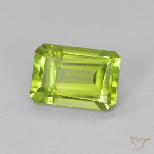 1.09 ct Green Peridot Stone, Natural Peridot in Octagon Step Cut Shape for Sale