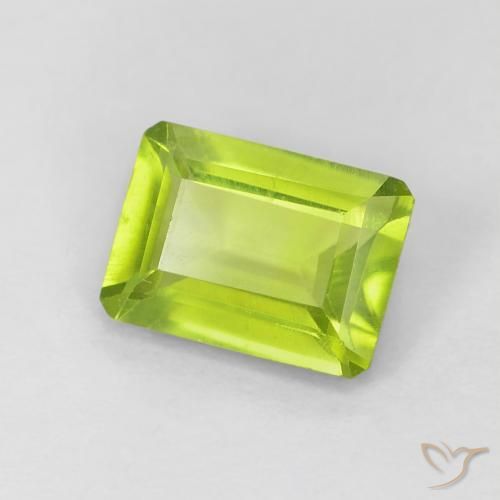 1.01 ct Green Peridot Stone, Natural Peridot in Octagon Step Cut Shape for Sale