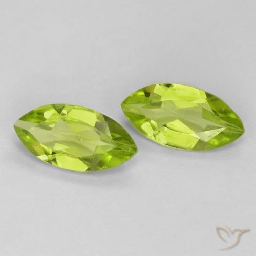 1.11 ctw Green Peridot Stones, Natural Peridot in Marquise Facet Shape for Sale