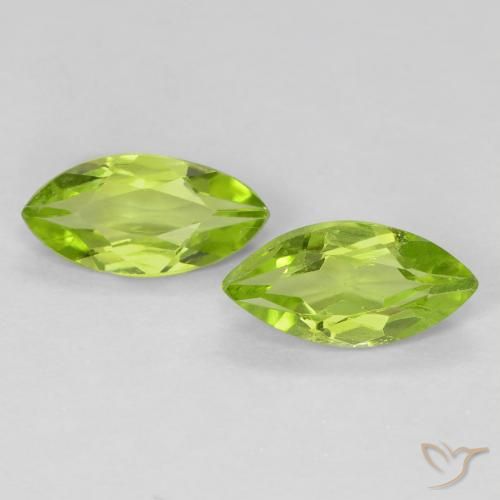 1.14 ct Marquise Cut Peridot, 8.3 x 4.1 mm From China, Photo A
