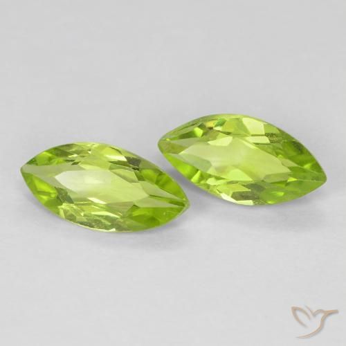 1.14 ctw Green Peridot Stones, Natural Peridot in Marquise Facet Shape for Sale