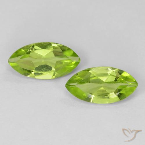 1.16 ct Marquise Cut Peridot, 8.1 x 4.2 mm From China, Photo A