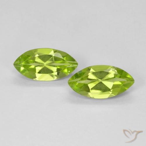 1.26 ct Marquise Cut Peridot, 8.1 x 4.1 mm From China, Photo A
