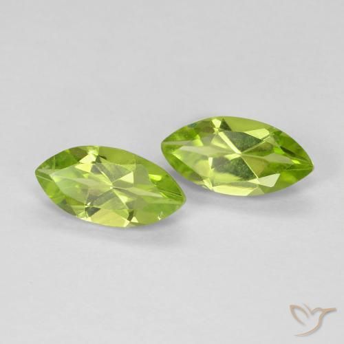 1.26 ctw Green Peridot Stones, Natural Peridot in Marquise Facet Shape for Sale