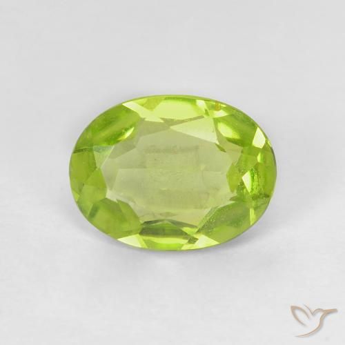 1.04ct Natural Bright Green Peridot, Oval, VVS-VS
