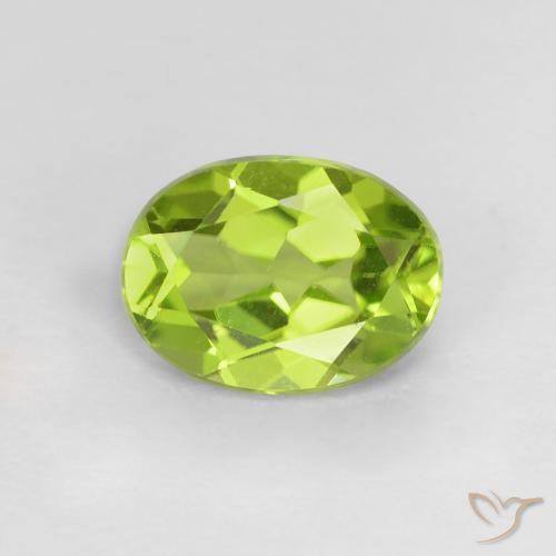 1.21ct Natural Bright Green Peridot, Oval, VVS-VS
