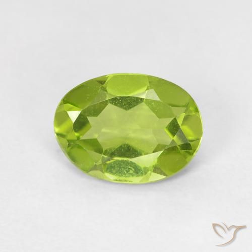 1.09ct Natural Bright Green Peridot, Oval, VVS-VS