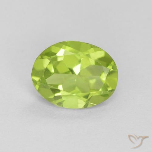 1.10ct Natural Medium Green Peridot, Oval, VS