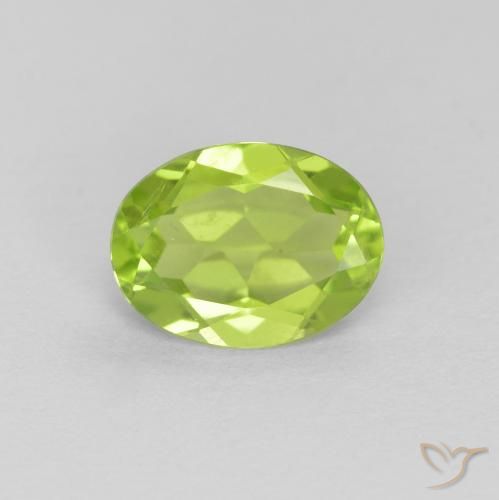 1.20ct Natural Medium Green Peridot, Oval, VS