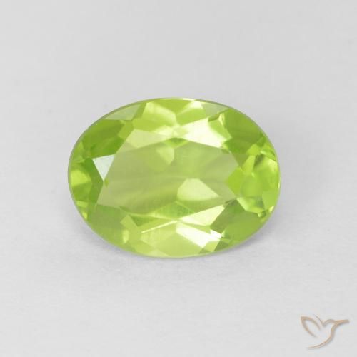 1.30ct Natural Lively Green Peridot, Oval, VS