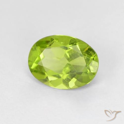1.21 ct Green Peridot Stone, Natural Peridot in Oval Facet Shape for Sale