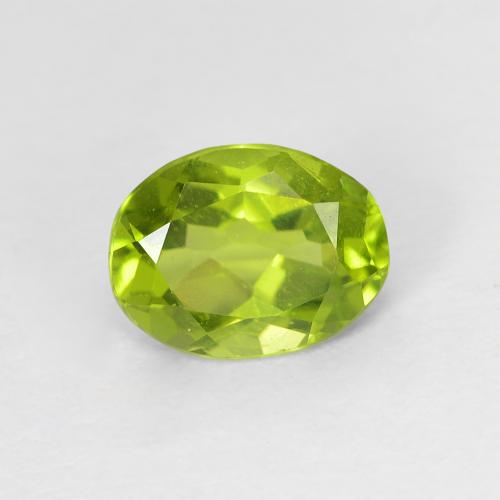 Péridot Ovale en damier des États-Unis 1,23 ct, dimension 7,6 x 5,8mm, pureté VS, pierre gemme naturelle Non traité, 1 pièce de péridots de couleur Vert jaunâtre, dureté Mohs de 6.5 à 7 convient aux bijoux de tous les jours, pierre de sagesse, Photo A