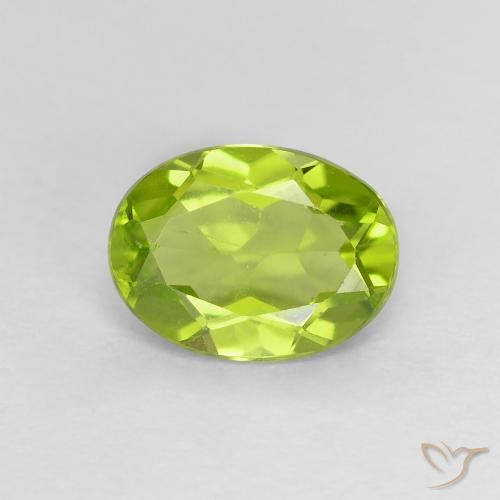 1.24ct Natural Lively Yellowish Green Peridot, Oval, VS
