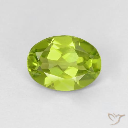 1.10ct Natural Lively Yellowish Green Peridot, Oval, VS