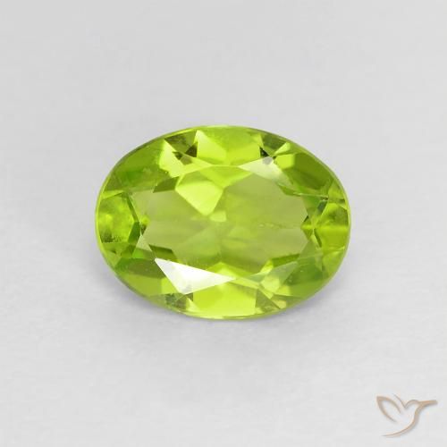 1.13ct Natural Lively Green Peridot, Oval, VS