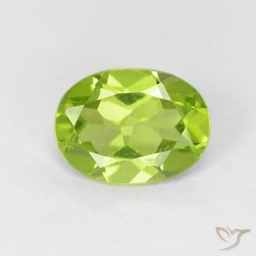 1.14ct Natural Lively Green Peridot, Oval, VVS-VS