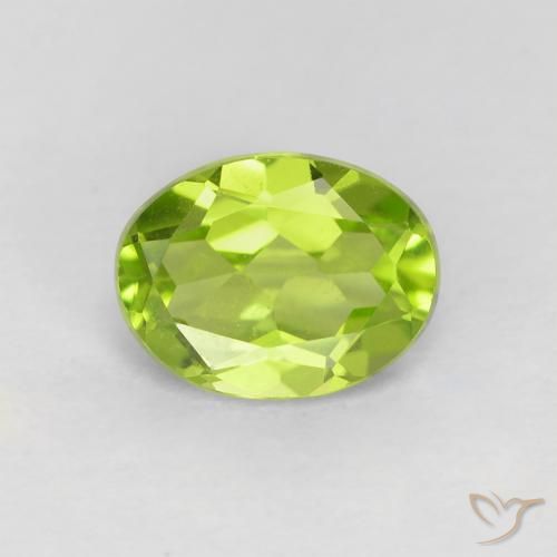 1.21ct Natural Bright Green Peridot, Oval, VVS-VS