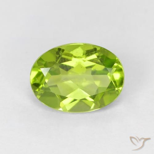 1.32ct Natural Lively Green Peridot, Oval, VVS-VS