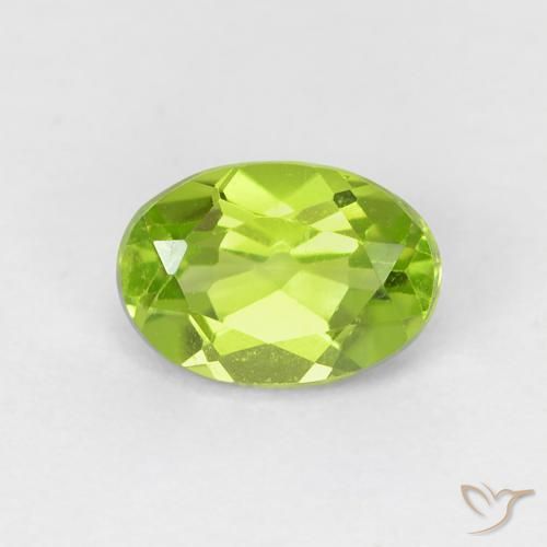 0.77ct Natural Yellowish Green Peridot, Oval, VVS-VS