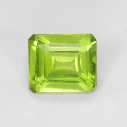 0,78 ct octagonschliff Peridot aus China, Größe: 5,8 x 4,9mm, Reinheit: VS, Garantiert echter Edelstein, 1 Stück Peridot in Lebendiges grün Farbe, Mohs-Härte von 6,5 - 7 Geeignet für den täglichen Gebrauch im Schmuck, Photo A