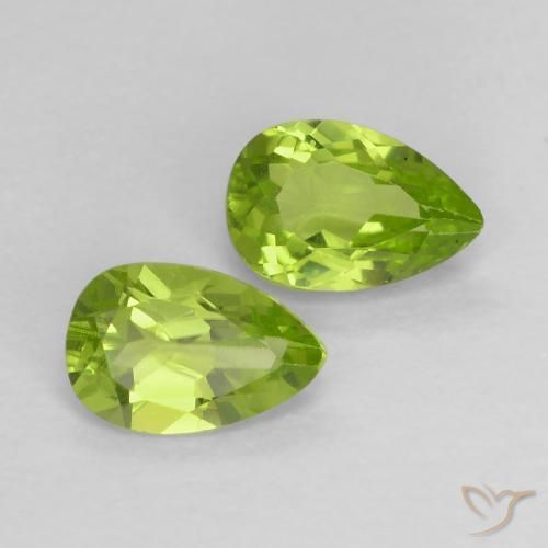 0.96 ctw Green Peridot Stones, Natural Peridot in Pear Facet Shape for Sale