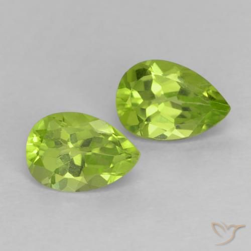 0.97 ct Pear Cut Peridot, 6 x 4.2 mm From China, Photo A