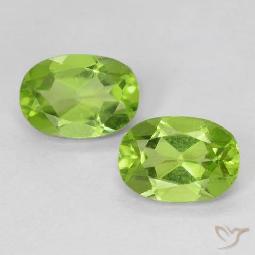 1.78 ctw Green Peridot Stones, Natural Peridot in Oval Facet Shape for Sale
