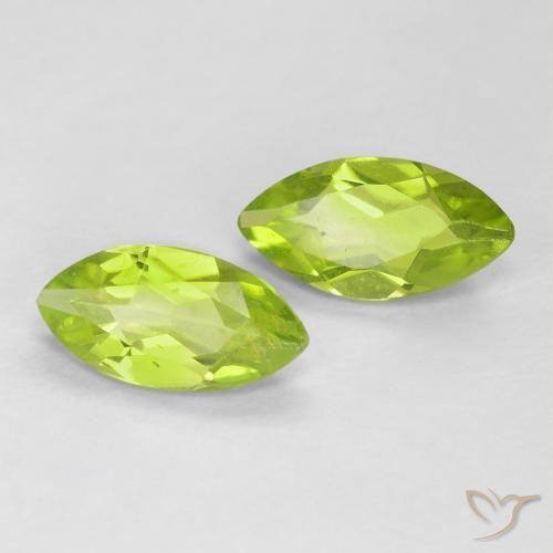 1.11 ctw Green Peridot Stones, Natural Peridot in Marquise Facet Shape for Sale