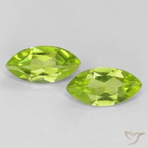 1.13ctw Natural Medium Green Peridot, Marquise, VS