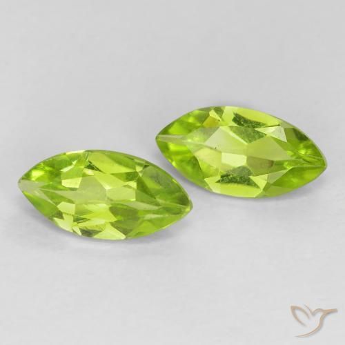 1.13 ctw Green Peridot Stones, Natural Peridot in Marquise Facet Shape for Sale