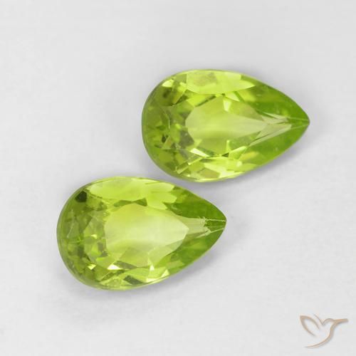 0.87ctw Natural Bright Green Peridot, Pear Shape, VS
