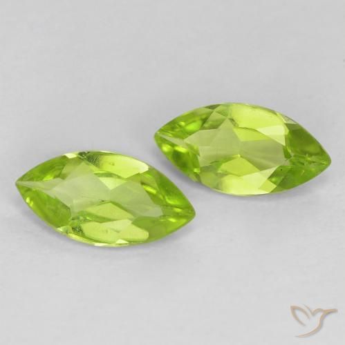 1.10 ctw Green Peridot Stones, Natural Peridot in Marquise Facet Shape for Sale