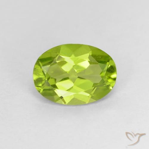 1.14ct Natural Lively Green Peridot, Oval, VVS-VS