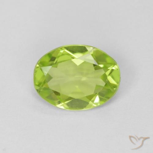 1.02ct Natural Medium Green Peridot, Oval, VS