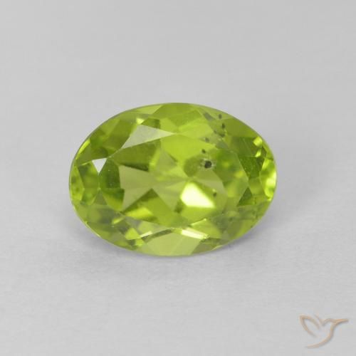 1.36ct Natural Medium Green Peridot, Oval, VS