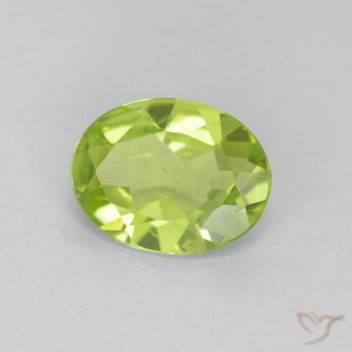 1.07 ct Green Peridot Stone, Natural Peridot in Oval Facet Shape for Sale