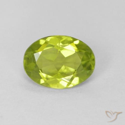 1.08ct Natural Lively Yellowish Green Peridot, Oval, VS