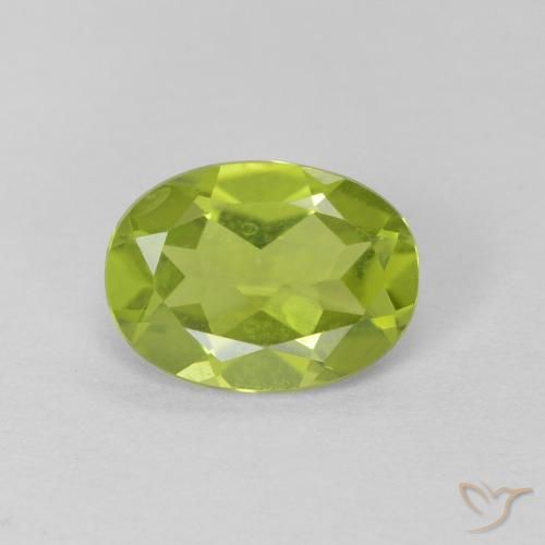 1.08ct Natural Lively Green Peridot, Oval, VS