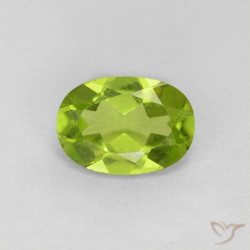 0.83ct Natural Lively Green Peridot, Oval, VVS-VS