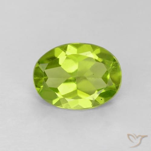 1.25ct Natural Medium Green Peridot, Oval, VVS-VS